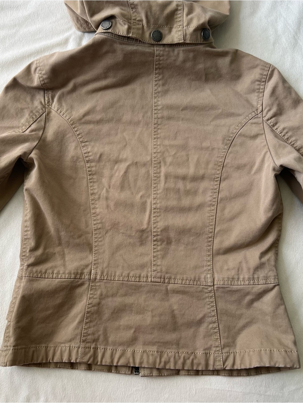 Tommy Hilfiger Khaki Hooded Jacket Y2k Quiet Luxury Band Size Sm Lined - Picture 10 of 11